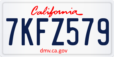 CA license plate 7KFZ579