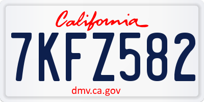 CA license plate 7KFZ582