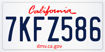 CA license plate 7KFZ586