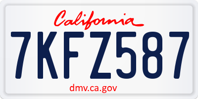 CA license plate 7KFZ587