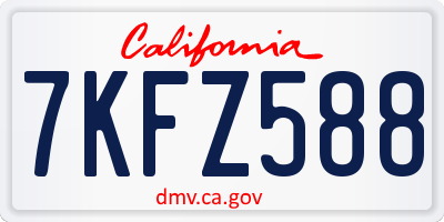 CA license plate 7KFZ588