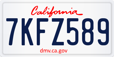 CA license plate 7KFZ589