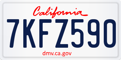 CA license plate 7KFZ590