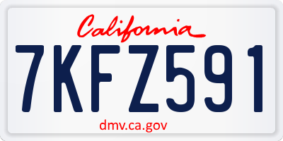CA license plate 7KFZ591