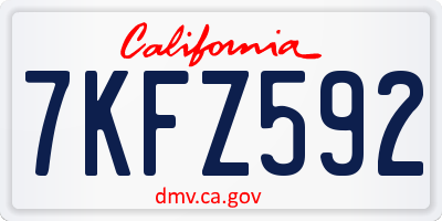 CA license plate 7KFZ592