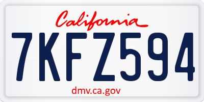CA license plate 7KFZ594