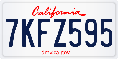 CA license plate 7KFZ595