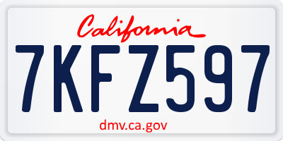CA license plate 7KFZ597