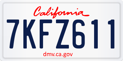 CA license plate 7KFZ611