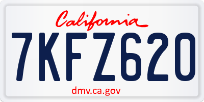 CA license plate 7KFZ620