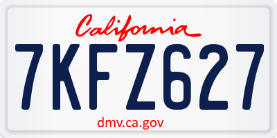 CA license plate 7KFZ627