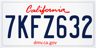 CA license plate 7KFZ632