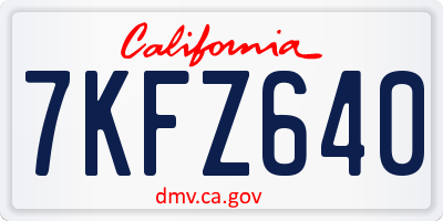 CA license plate 7KFZ640
