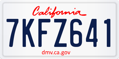 CA license plate 7KFZ641