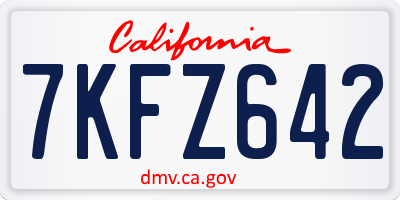 CA license plate 7KFZ642