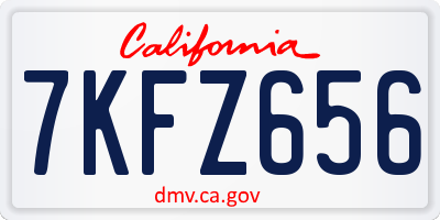 CA license plate 7KFZ656