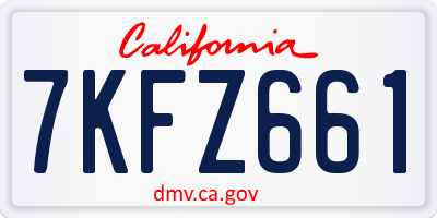 CA license plate 7KFZ661
