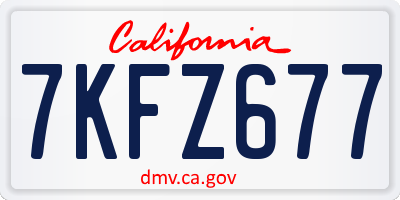 CA license plate 7KFZ677