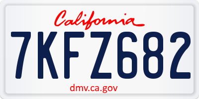 CA license plate 7KFZ682