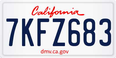 CA license plate 7KFZ683