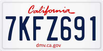 CA license plate 7KFZ691