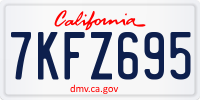 CA license plate 7KFZ695