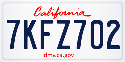 CA license plate 7KFZ702