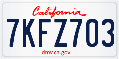 CA license plate 7KFZ703