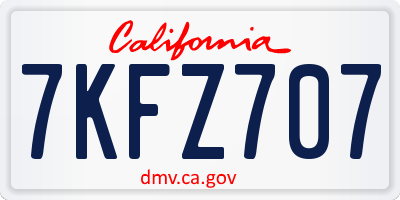 CA license plate 7KFZ707