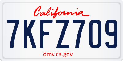 CA license plate 7KFZ709