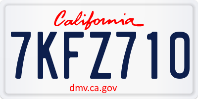 CA license plate 7KFZ710
