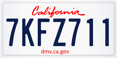 CA license plate 7KFZ711