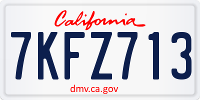 CA license plate 7KFZ713