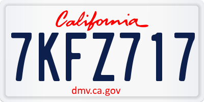 CA license plate 7KFZ717