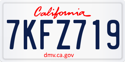 CA license plate 7KFZ719