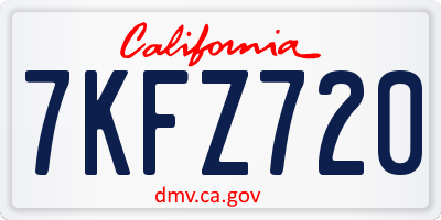 CA license plate 7KFZ720