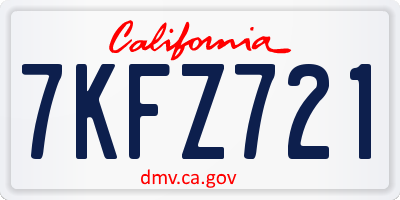 CA license plate 7KFZ721