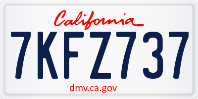 CA license plate 7KFZ737