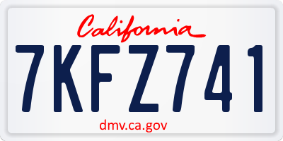 CA license plate 7KFZ741