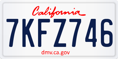 CA license plate 7KFZ746