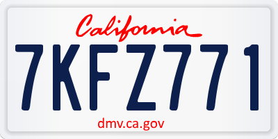 CA license plate 7KFZ771