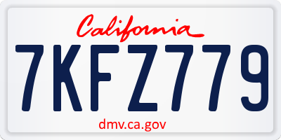 CA license plate 7KFZ779