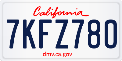 CA license plate 7KFZ780