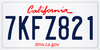 CA license plate 7KFZ821