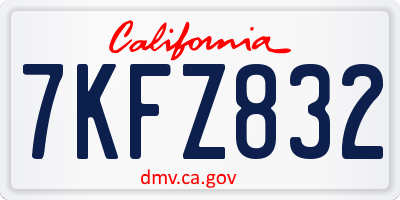 CA license plate 7KFZ832