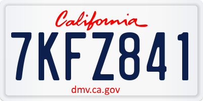 CA license plate 7KFZ841