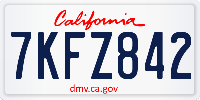 CA license plate 7KFZ842