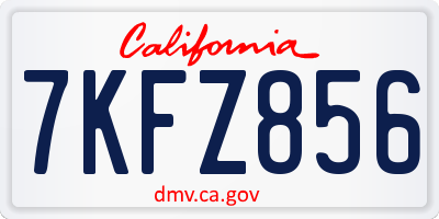 CA license plate 7KFZ856