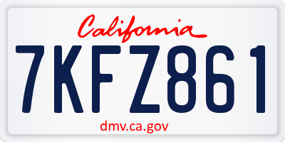 CA license plate 7KFZ861