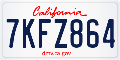 CA license plate 7KFZ864